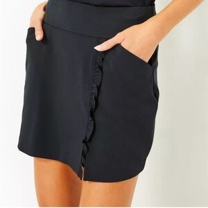 Lilly Pulitzer Luxletic Black Skort with Ruffle Detail